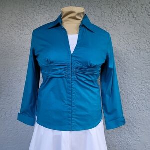 Cotton stretch NWT  Y2K XL Blue shirt Winter Holiday Christmas